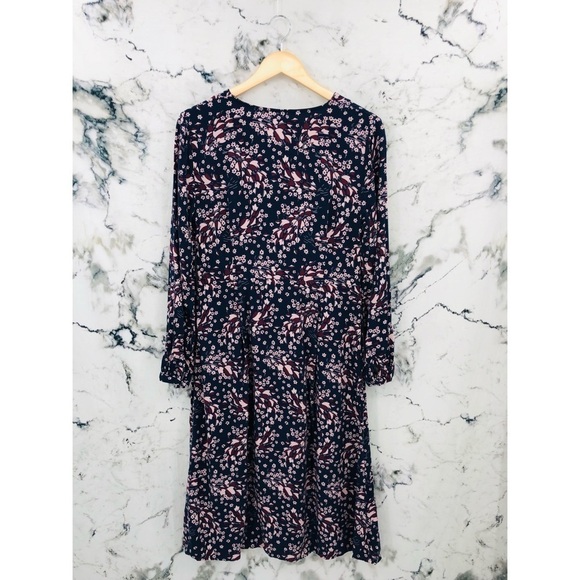 C012 Boden Easy Midi Dress - Navy Autumnal Leaves - Picture 9 of 11